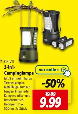 Lidl Crivit 2-in1-campinglampe Angebot
