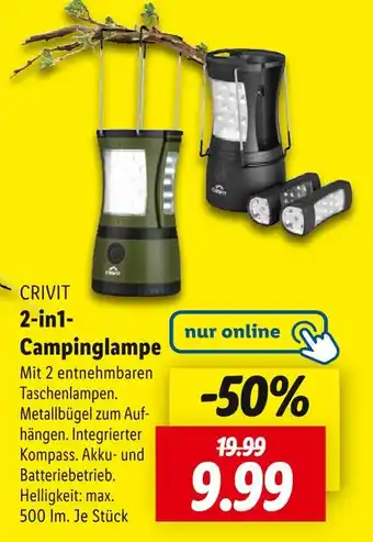 Lidl Crivit 2-in1-campinglampe Angebot