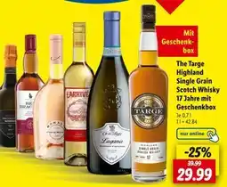Lidl Targe the targe highland single grain scotch whisky 17 jahre mit geschenkbox Angebot