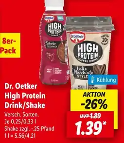 Lidl Dr. oetker high protein drink/shake Angebot