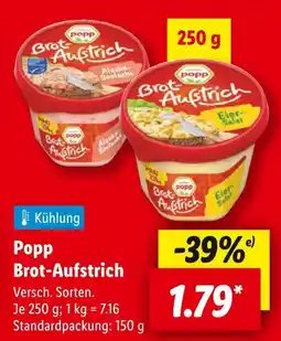 Lidl Popp brot-aufstrich alaska-seelachs Angebot