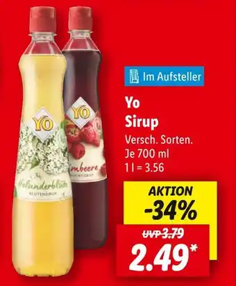 Lidl Yo sirup holunderblüte Angebot