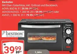 Globus Bestron backofen aov9 Angebot