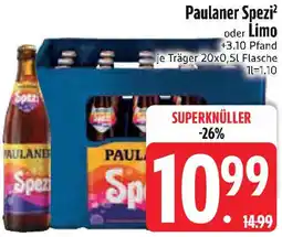 Edeka Paulaner Spezi oder Limo Angebot