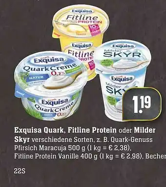 Scheck-in-Center Exquisa Quark, Fitline Protein Oder Milder Skyr Angebot