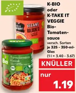 Kaufland K-BIO oder K-TAKE IT VEGGIE Bio Tomatensauce Angebot