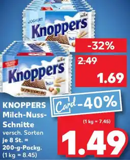 Kaufland KNOPPERS Milch-Nuss Schnitte Angebot