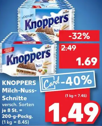 Kaufland KNOPPERS Milch-Nuss Schnitte Angebot