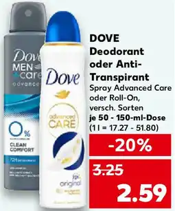 Kaufland DOVE Deodorant oder Anti Transpirant Angebot