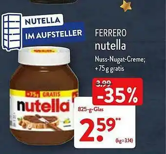 Aldi Nord Ferrero Nutella Nuss-nugat-creme Angebot