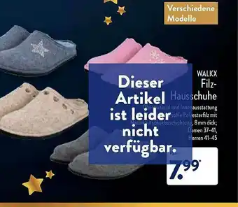 Aldi Nord Walkx Filz-hausschuhe Angebot