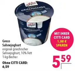 CITTI Markt Greco Sahnejoghurt Angebot