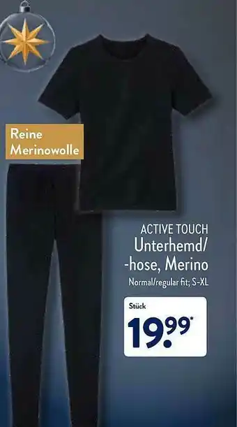 Aldi Nord Active Touch Unterhemd -hose Merino Angebot