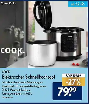 Aldi Nord Cook Elektrischer Schnellkochtopf Angebot