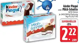 Edeka kinder Pingui oder Milch-Schnitte Angebot