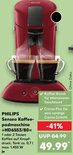 Kaufland PHILIPS Senseo Kaffeepadmaschine HD6553/80 Angebot