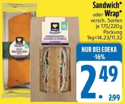 Edeka EDEKA Herzstücke Sandwich oder Wrap Angebot