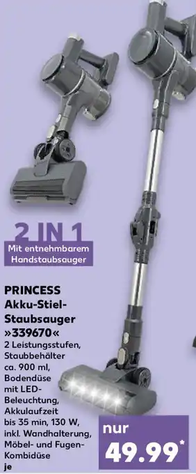 Kaufland PRINCESS Akku-Stiel Staubsauger 339670 Angebot