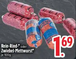 Edeka Rein-Rind- oder Zwiebel-Mettwurst Angebot
