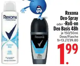 Edeka Rexona Deo-Spray oder Roll-on Deo Basis 48h Angebot