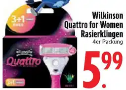 Edeka Wilkinson Quattro for Women Rasierklingen Angebot