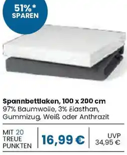 Edeka SCHIESSER Spannbettlaken, 100 x 200 cm Angebot