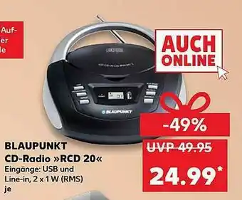 Kaufland Blaupunkt Cd-radio Rcd20 Angebot