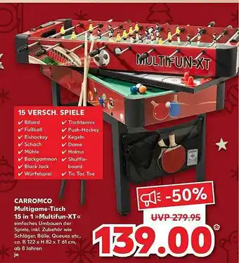 Kaufland Carromco Multigame-tisch 15 In 1  „multifun-xt“ Angebot