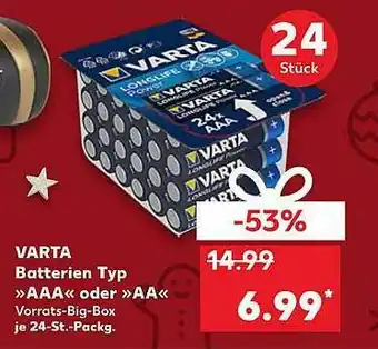 Kaufland Varta Batterien Typ Aaa Oder Aa Angebot