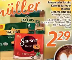 inkoop Senseo oder Jacobs Kaffeepads oder Instant Becherportionen Angebot