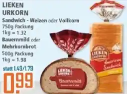 Klaas und Kock LIEKEN URKORN Sandwich - Weizen oder Vollkorn Angebot