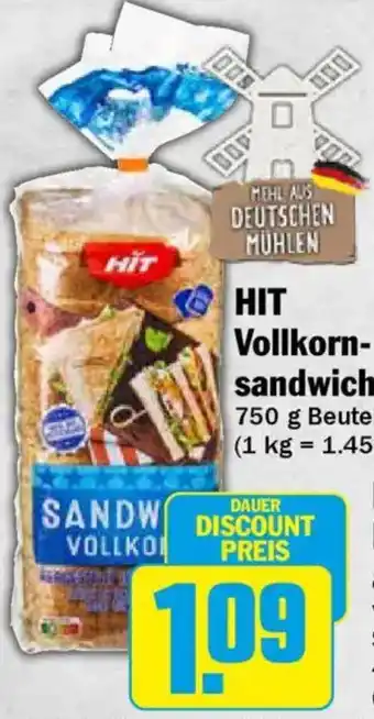 HIT HIT Vollkornsandwich Angebot