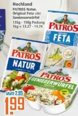 Klaas und Kock Hochland PATROS Natur, Original Feta oder Geniesserwürfel Angebot