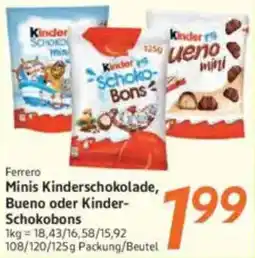 inkoop Ferrero Minis Kinderschokolade, Bueno oder Kinder Schokobons Angebot
