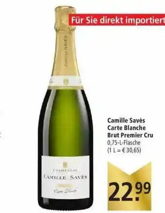 Marktkauf Camille Savès Carte Blanche Brut Premier Cru Angebot