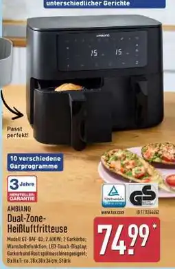Aldi Nord AMBIANO Dual-Zone-Heißluftfritteuse Angebot