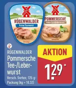 Aldi Nord RÜGENWALDER Pommersche Tee-/Leberwurst Angebot