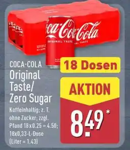 Aldi Nord COCA-COLA original taste/zero sugar Angebot