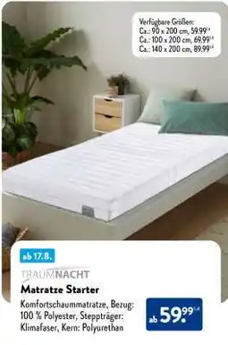 Aldi Nord Matratze Starter Angebot