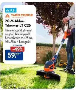 Aldi Nord 20-V-Akku-Trimmer LT C25 Angebot