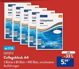 Aldi Nord Collegeblock A4 Angebot