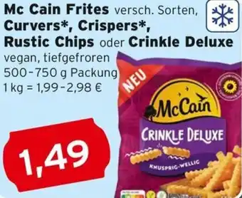 CAP Markt Mc Cain Frites, Curvers, Crispers, Rustic Chips oder Crinkle Deluxe Angebot