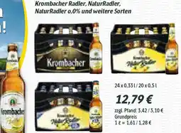 Getränke Quelle Krombacher Radler, NaturRadler, NaturRadler 0,0% und weitere Sorten Angebot