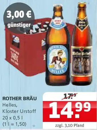 Getränke Quelle ROTHER BRÄU Helles Angebot