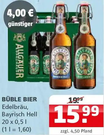 Getränke Quelle BÜBLE BIER Edelbräu, Bayrisch Hell Angebot