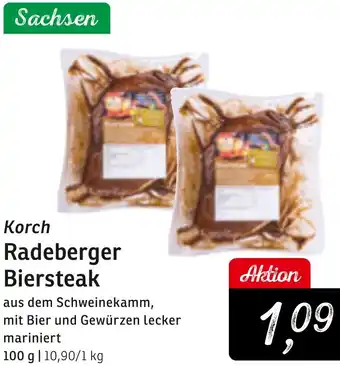 KONSUM Korch Radeberger Biersteak Angebot
