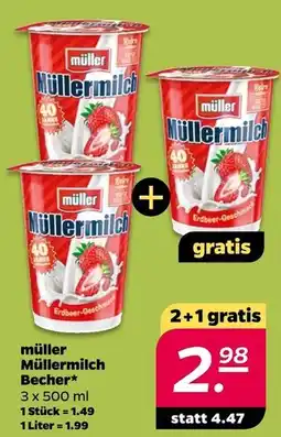 NETTO Müller müllermilch erdbeer-geschmack Angebot