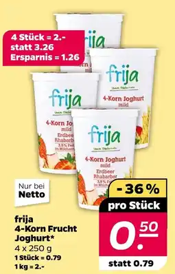 NETTO Frija 4-korn frucht joghurt Angebot