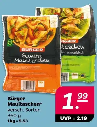 NETTO Bürger maultaschen Angebot