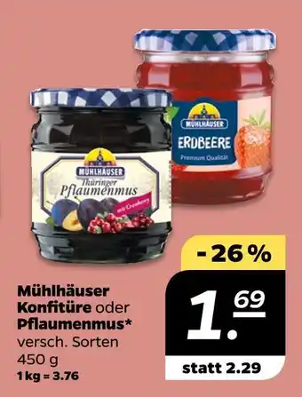 NETTO Mühlhäuser konfitüre oder pflaumenmus Angebot